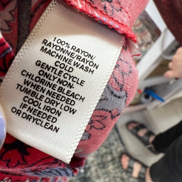 Ann Taylor Loft Paisley Print Sleeveless Dress Red Blue Size Small - Picture 11 of 12